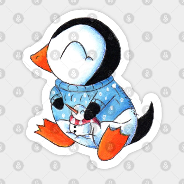 Sweater Penguin Sticker by KristenOKeefeArt